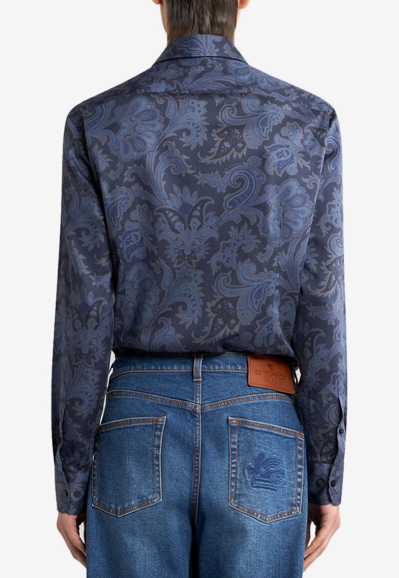 Etro Maxi Flower Paisley Shirt MRIB0001-99SA5F2 X0883 Blue