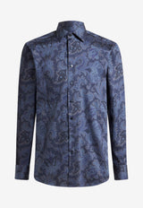 Etro Maxi Flower Paisley Shirt MRIB0001-99SA5F2 X0883 Blue