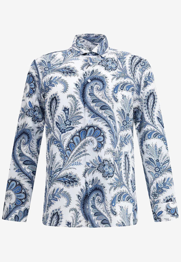 Etro Floral Paisley Button-Up Shirt Blue MRIB0001-99SA5L1 X0802