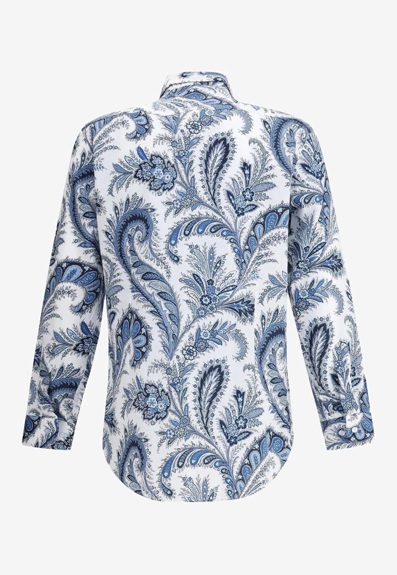 Etro Floral Paisley Button-Up Shirt Blue MRIB0001-99SA5L1 X0802