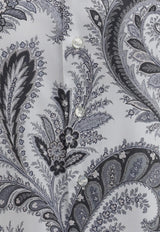 Etro Floral Paisley Button-Up Shirt Gray MRIB0001-99SA5L1 X0803