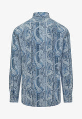 Etro Paisley Print Slim Shirt Blue MRIB0001-99SAEF9 X0880