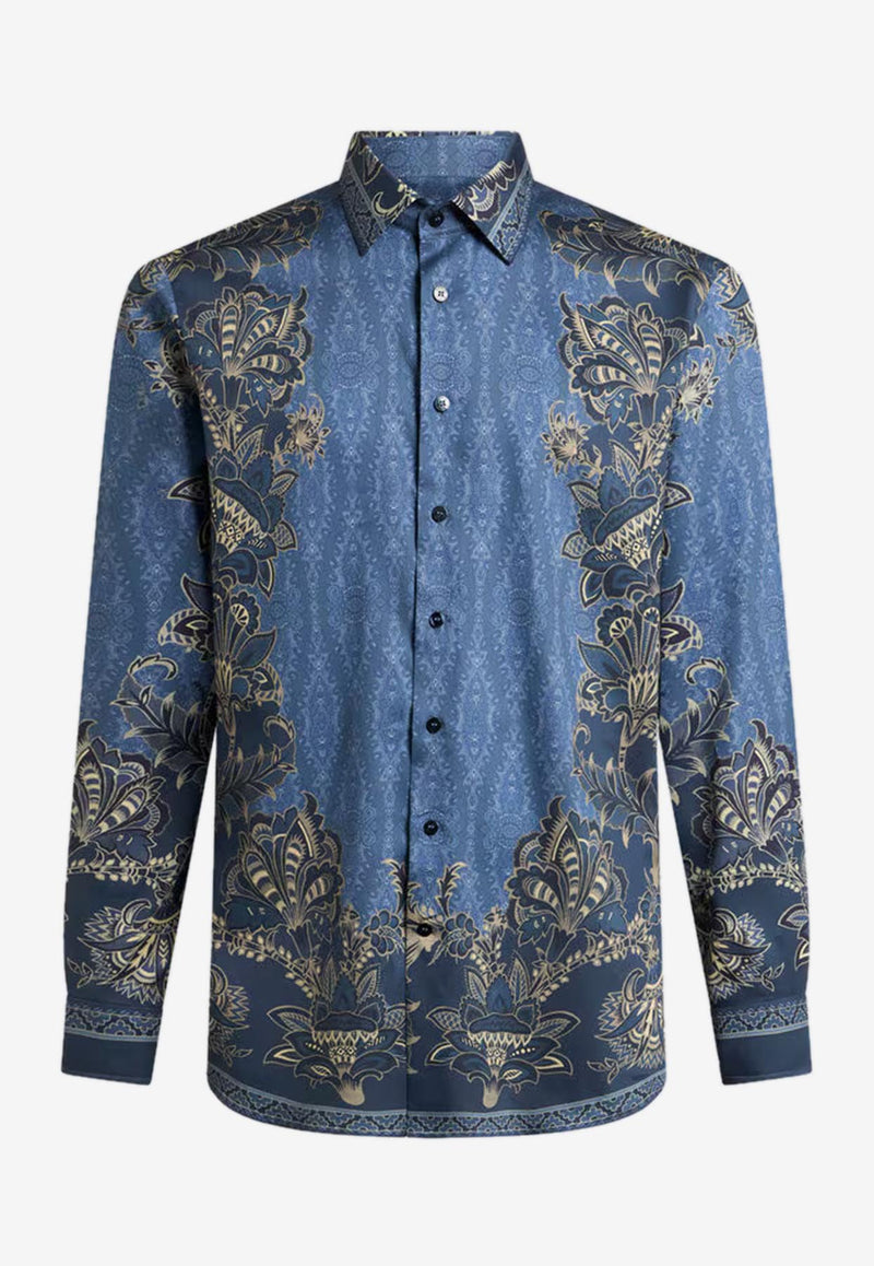 Etro Medallion and Paisley Print Shirt Blue MRIB0001-99SP5A4 X0883