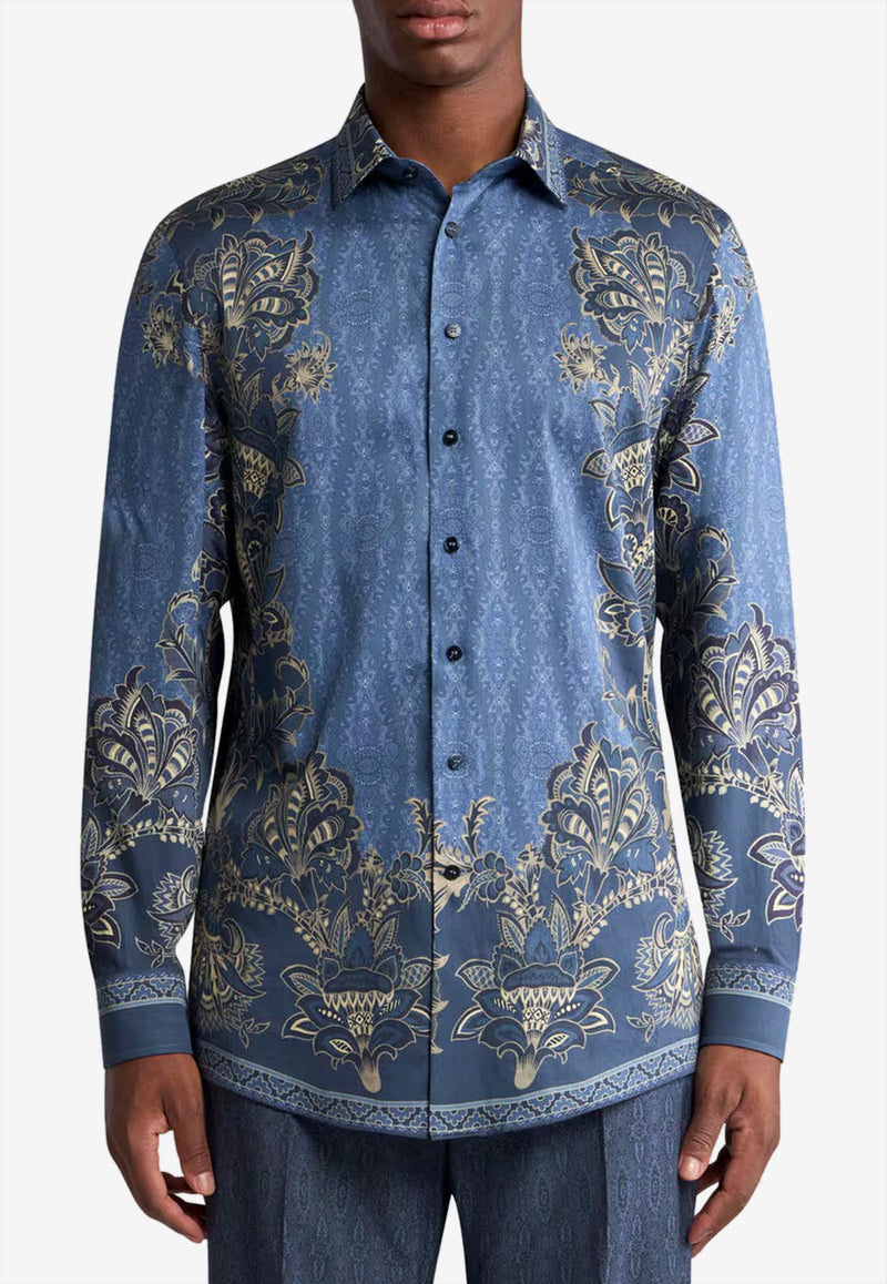 Etro Medallion and Paisley Print Shirt Blue MRIB0001-99SP5A4 X0883