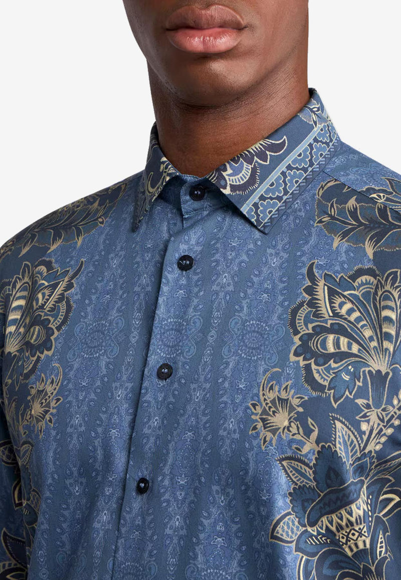 Etro Medallion and Paisley Print Shirt Blue MRIB0001-99SP5A4 X0883