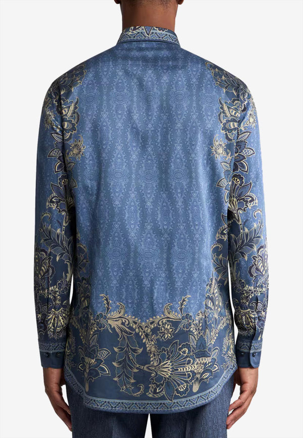Etro Medallion and Paisley Print Shirt Blue MRIB0001-99SP5A4 X0883