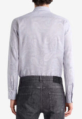 Etro Paisley Jacquard Long-Sleeved Striped Shirt Purple MRIB0001-99TJ5C2 S9875
