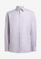 Etro Paisley Jacquard Long-Sleeved Striped Shirt Purple MRIB0001-99TJ5C2 S9875