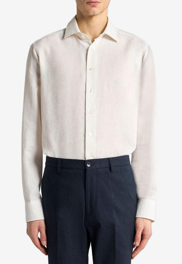 Etro Floral Jacquard Button-Up Shirt White MRIB0001-99TJEG3 W0800
