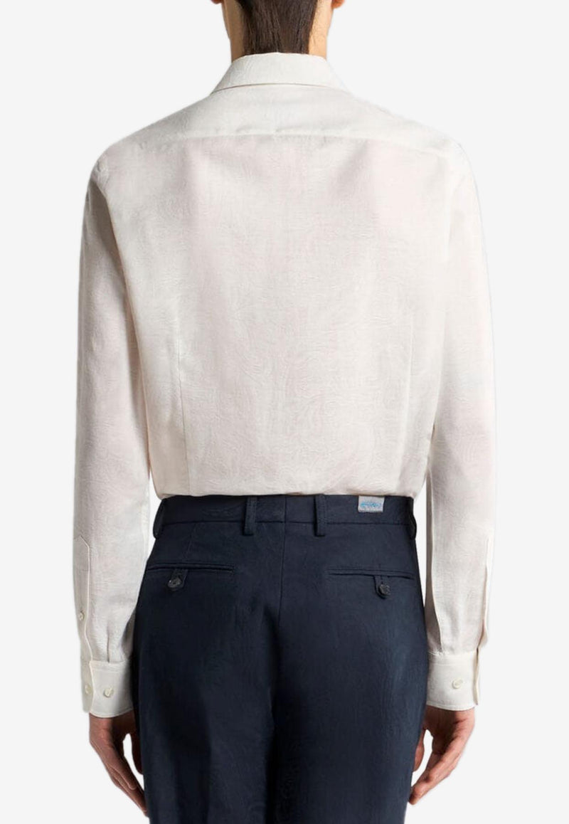 Etro Floral Jacquard Button-Up Shirt White MRIB0001-99TJEG3 W0800