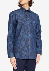 Etro Paisley Jacquard Long-Sleeved Shirt Navy MRIB0002-99SA5S6 X0883