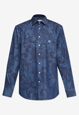 Etro Paisley Jacquard Long-Sleeved Shirt Navy MRIB0002-99SA5S6 X0883
