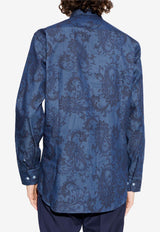 Etro Paisley Jacquard Long-Sleeved Shirt Navy MRIB0002-99SA5S6 X0883