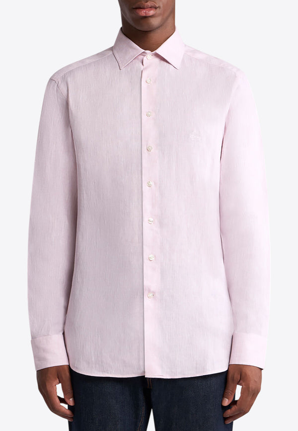 Etro Pegaso Embroidered Linen Shirt MRIB0002-99TU3D1 F2329 Pink