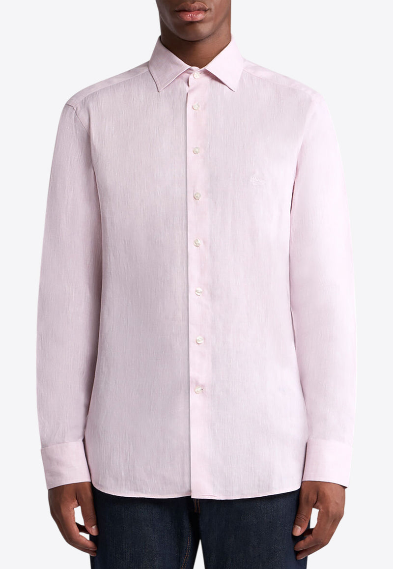 Etro Pegaso Embroidered Linen Shirt MRIB0002-99TU3D1 F2329 Pink