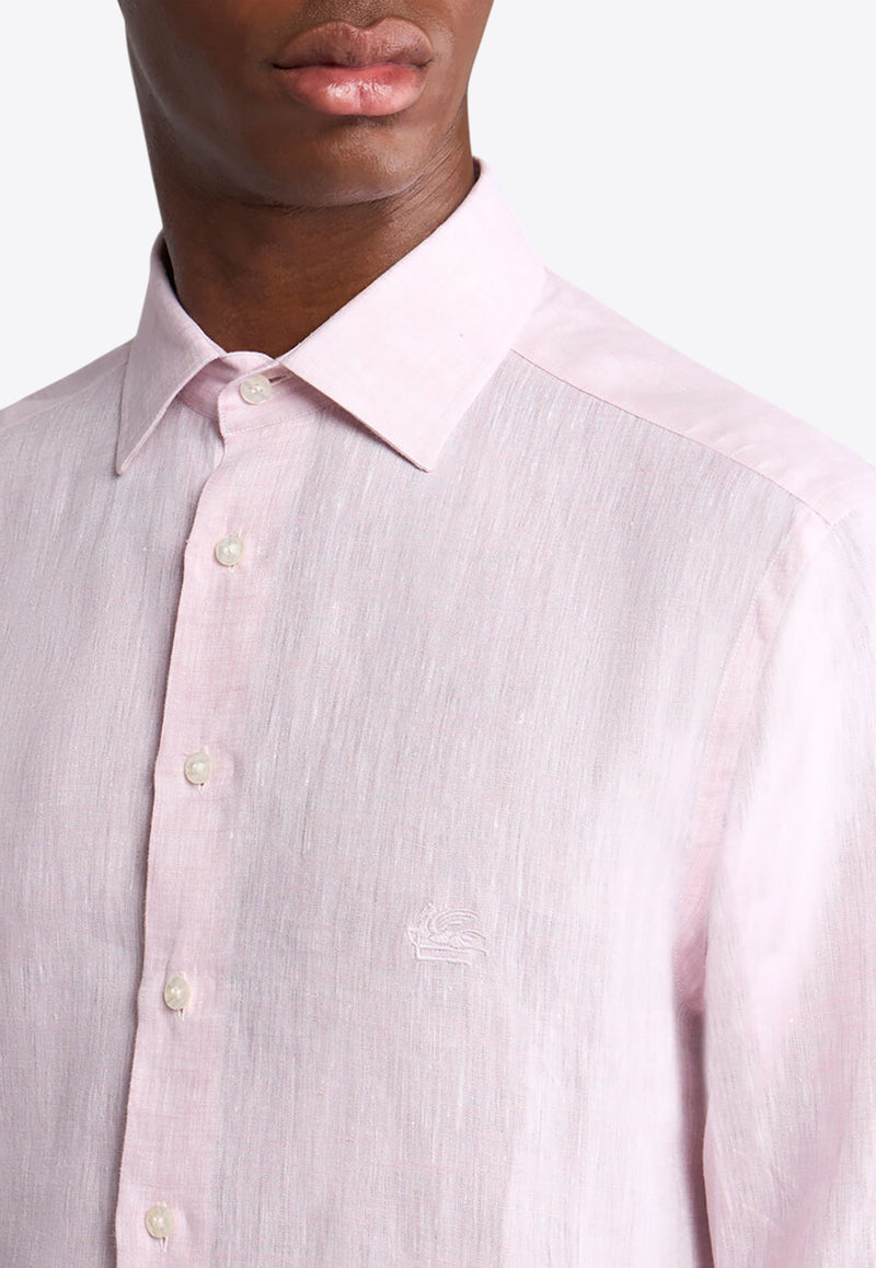 Etro Pegaso Embroidered Linen Shirt MRIB0002-99TU3D1 F2329 Pink
