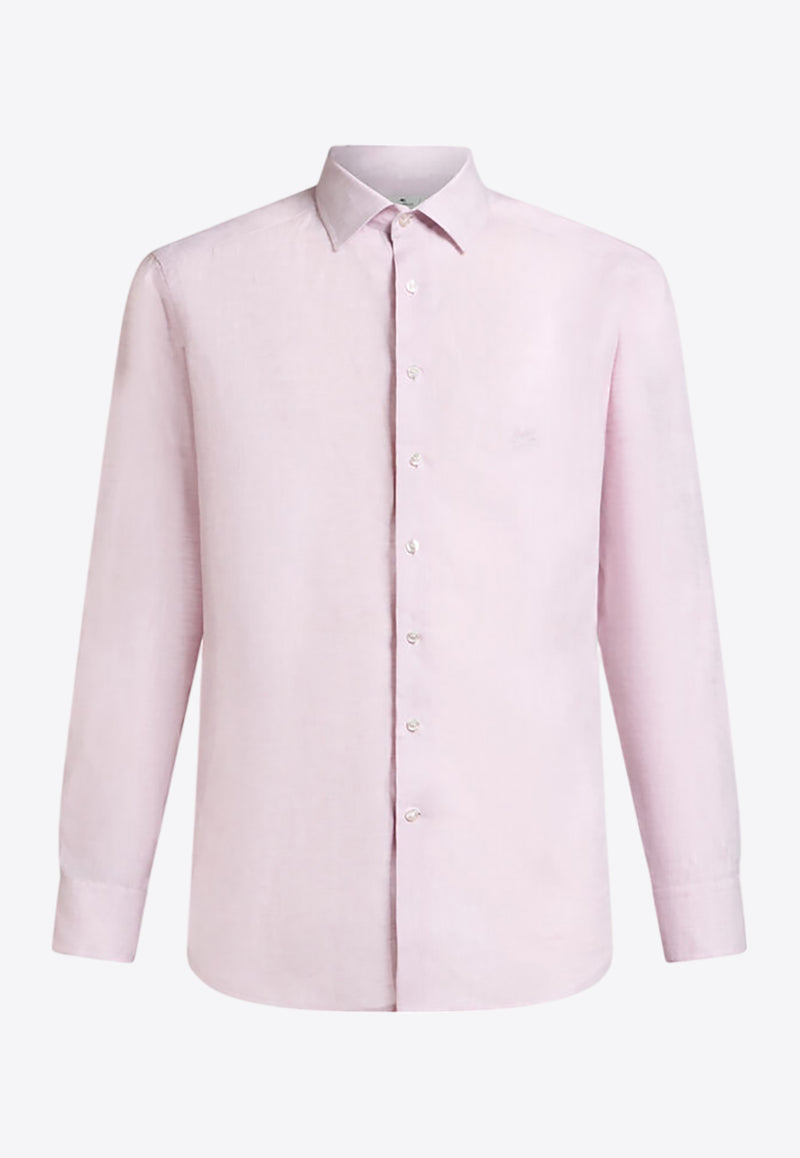 Etro Pegaso Embroidered Linen Shirt MRIB0002-99TU3D1 F2329 Pink