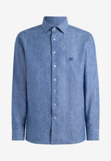 Etro Pegaso Long-Sleeved Linen Shirt Blue MRIB0002-99TU3F3 B0068