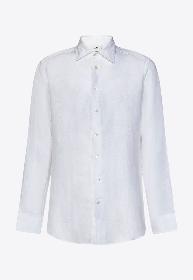 Etro Pegaso Embroidered Linen Shirt MRIB0002-99TU3F3 W0800 White
