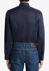 Etro Pegaso Long-Sleeved Linen Shirt Navy MRIB0004-99TU3F3 B0339