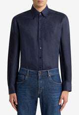 Etro Pegaso Long-Sleeved Linen Shirt Navy MRIB0004-99TU3F3 B0339