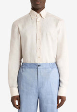 Etro Pegaso Long-Sleeved Linen Shirt Beige MRIB0004-99TU3F3 M0121