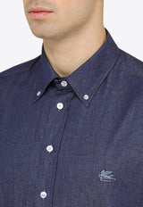Etro Logo Embroidered Denim Shirt Blue MRIB000499SA531/O_ETRO-X0883