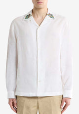 Etro Linen Shirt with Embroidered Collar White MRIC0001-AR492 W3789