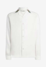 Etro Linen Shirt with Embroidered Collar White MRIC0001-AR492 W3789