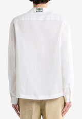 Etro Linen Shirt with Embroidered Collar White MRIC0001-AR492 W3789