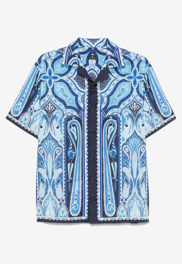 Etro Paisley Print Short-Sleeved Shirt MRIC0013-99SP5A8 X0883 Blue