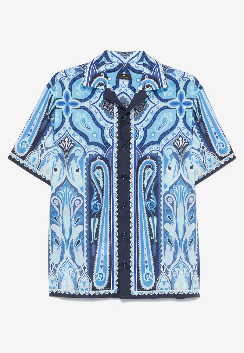 Etro Paisley Print Short-Sleeved Shirt MRIC0013-99SP5A8 X0883 Blue