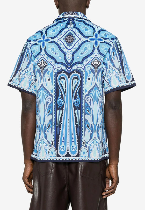 Etro Paisley Print Short-Sleeved Shirt MRIC0013-99SP5A8 X0883 Blue