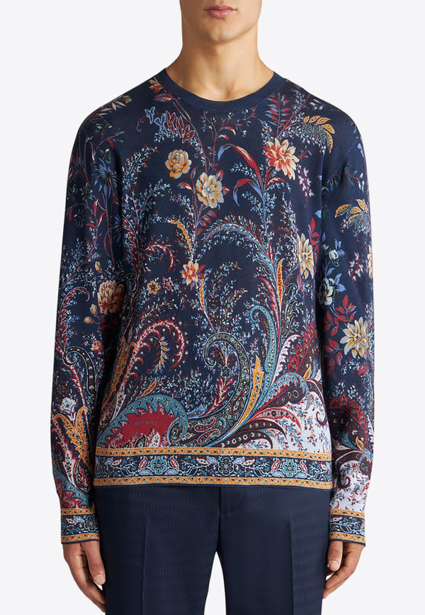 Etro Paisley Silk and Cashmere Floral Sweater MRKF0003-AK209 S9883