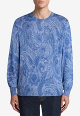 Etro Paisley Silk and Cashmere Sweater MRKF0003-AK710 X0880 Blue