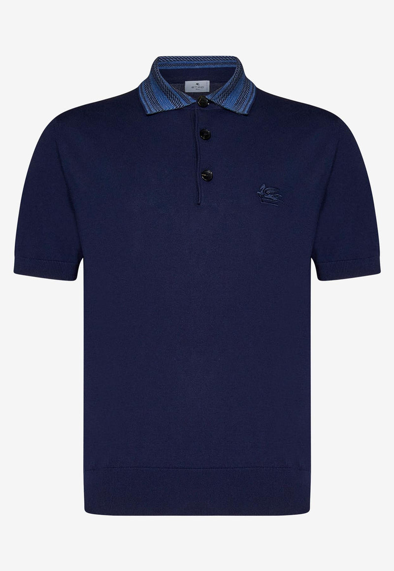 Etro Pegaso Embroidered Polo T-shirt Navy MRKF0004-AQ143 B0065