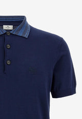 Etro Pegaso Embroidered Polo T-shirt Navy MRKF0004-AQ143 B0065