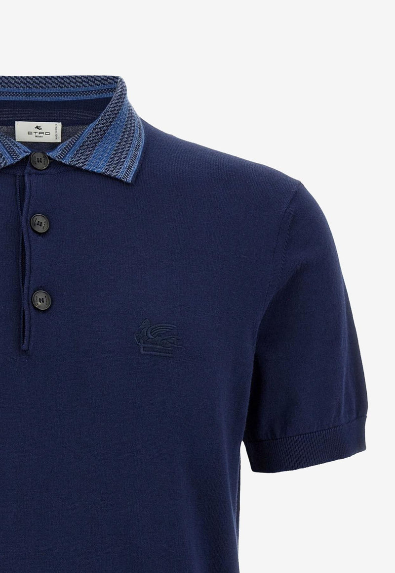 Etro Pegaso Embroidered Polo T-shirt Navy MRKF0004-AQ143 B0065