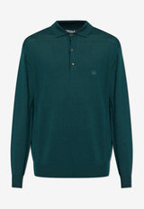 Etro Pegaso Embroidered Wool Polo Sweater Green MRKF0028-AL291 V0018