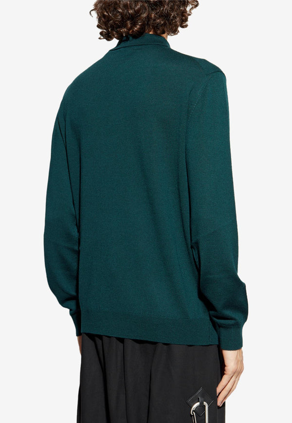 Etro Pegaso Embroidered Wool Polo Sweater Green MRKF0028-AL291 V0018