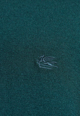 Etro Pegaso Embroidered Wool Polo Sweater Green MRKF0028-AL291 V0018