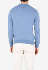 Etro Pegaso Long-Sleeved Polo T-shirt Blue MRKF0028-AQ408 B0068