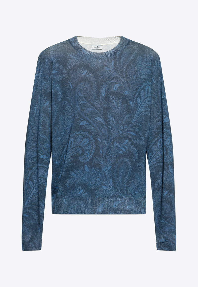 Etro Paisley Print Long-Sleeved T-shirt Blue MRKF0096-AK996 X0883