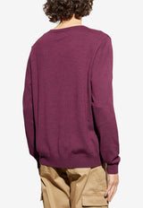 Etro Pegaso Embroidered Wool Sweater Bordeaux MRKF0096-AL291 R0369