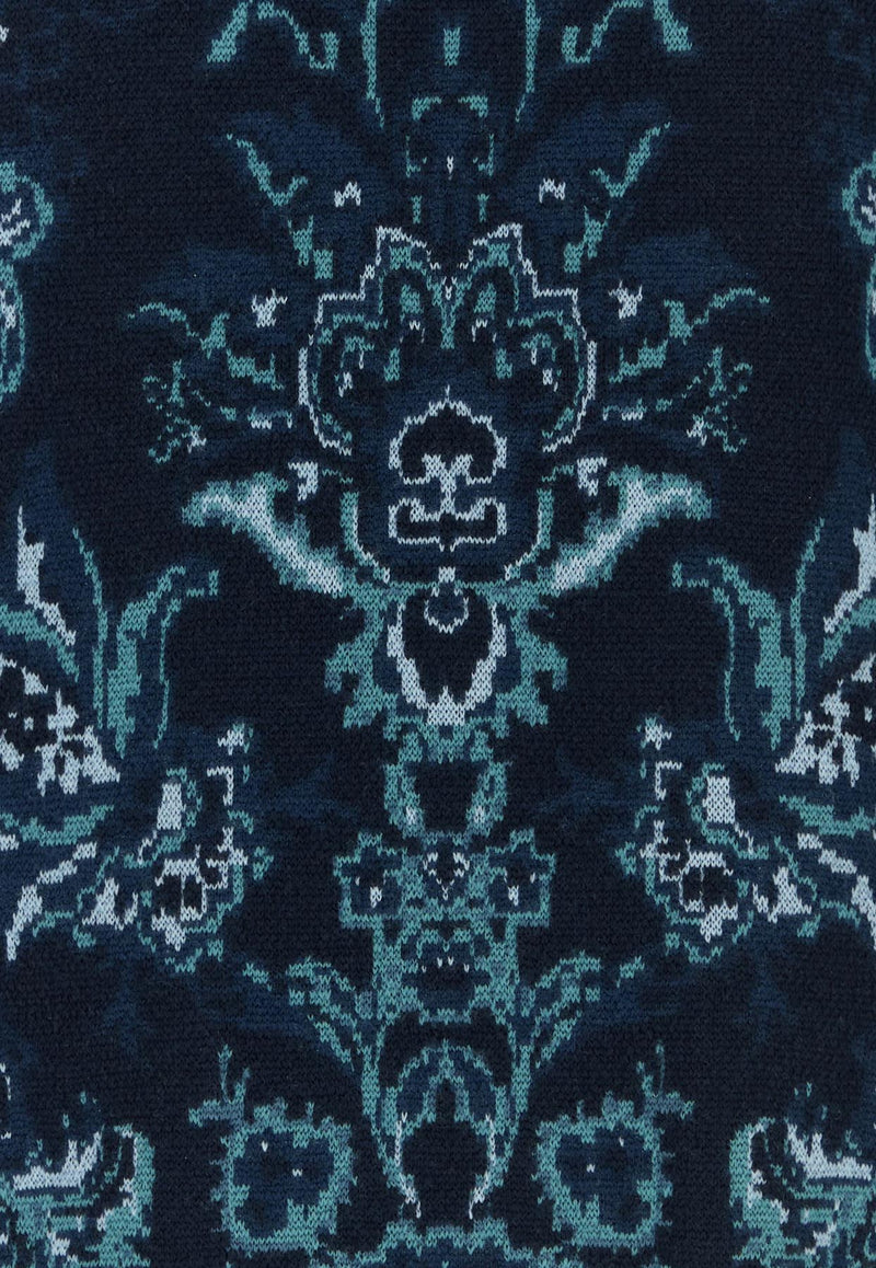 Etro Floral Jacquard Crewneck Sweater Blue MRKF0096-AQ177 S9883