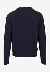Etro Embroidered-Pegaso Knit Sweater Navy MRKF0096-AQ408 B0065