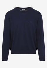 Etro Embroidered-Pegaso Knit Sweater Navy MRKF0096-AQ408 B0065