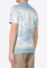 Etro Printed Crewneck T-shirt Blue MRMA0002-AK582 X0880