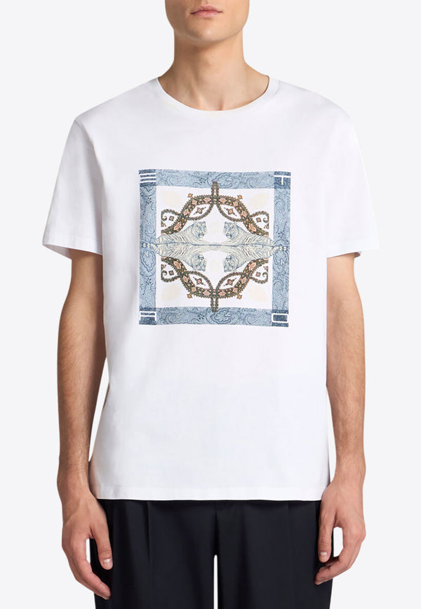 Etro Geometric Print T-shirt White MRMA0002-AK605 W0800