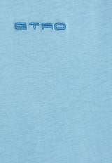 Etro Logo Embroidered Crewneck T-shirt Light Blue MRMA0002-AK699 B3911